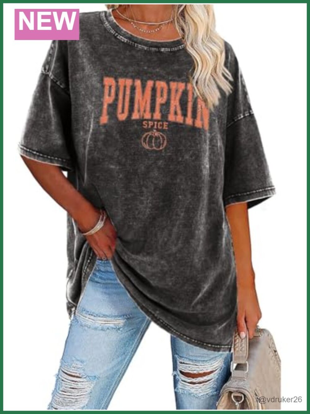 Oversized Cotton Crewneck Tee Short Sleeve Fall Halloween Thanksgiving
